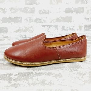 Charix Shoes Women Camel Brown Leather Classic Slip On Flats V342